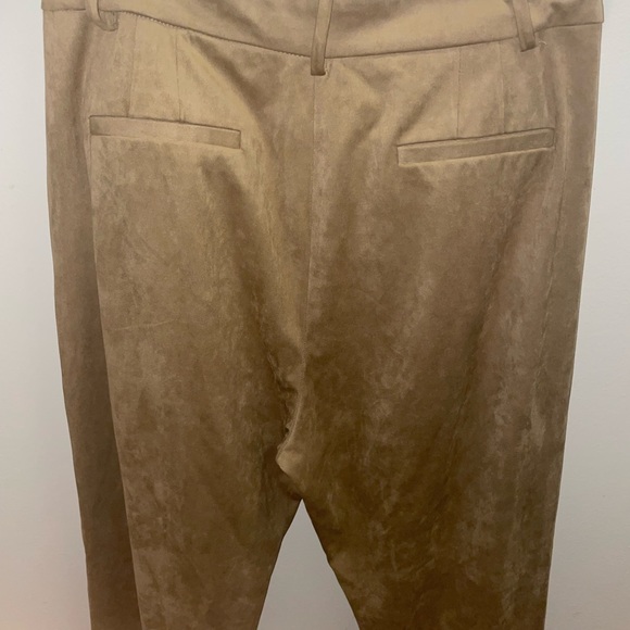 Zara BEIGE Faux Suede High Pants TROUSERS - Picture 12 of 12